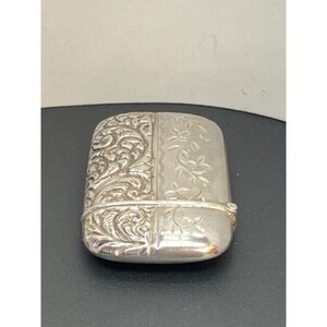 Victorian Match Safe Vesta Case Sterling Silver W/STRIKER Fancy ...
