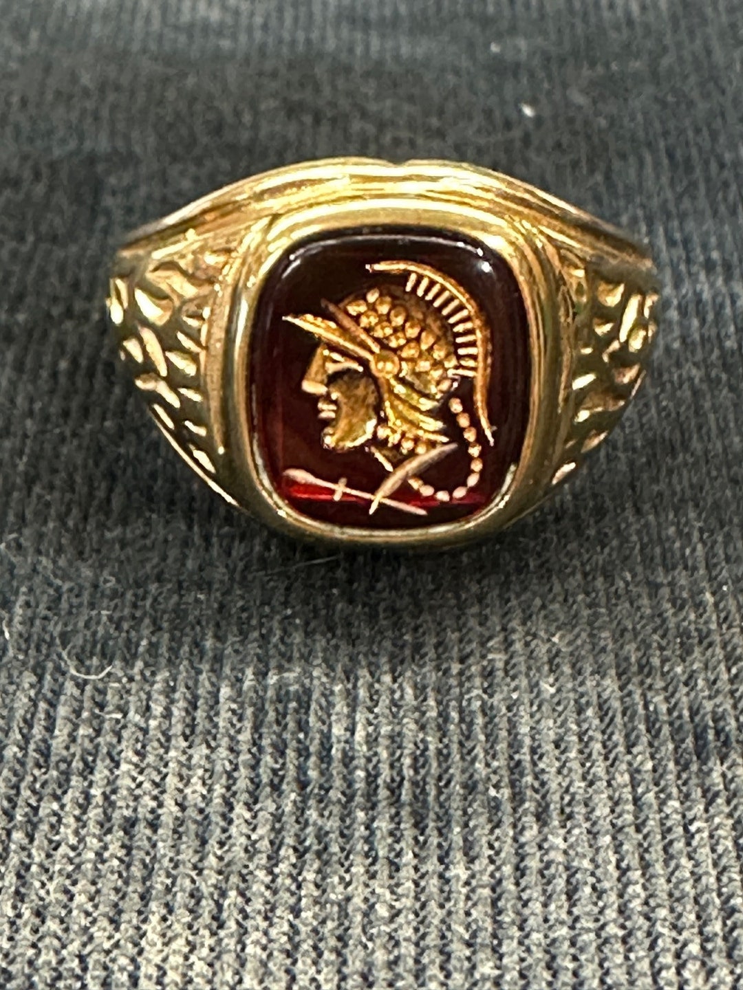 Red String Intaglio Vintage Mens Red Stone Intaglio Trojan Ring 11.75 - Etsy