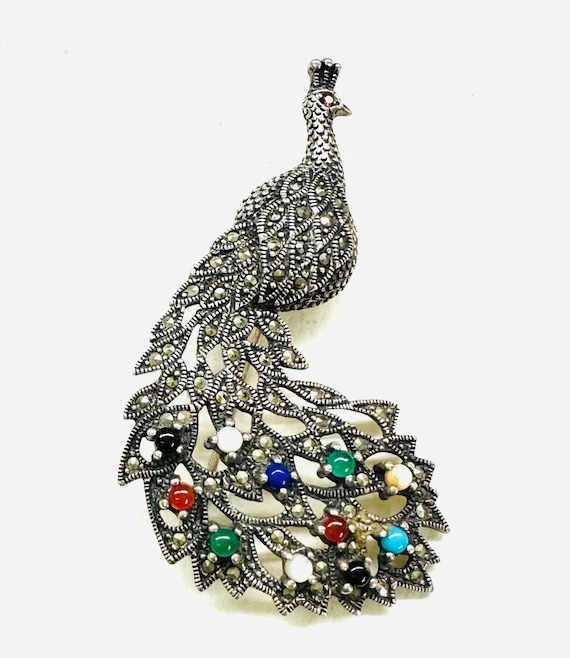 Fabulous silver scrimshaw pin - Gem Fabulous silver scrimshaw pin - Gem