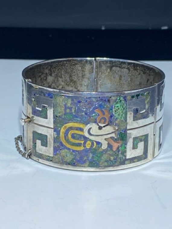 Vintage TERE Taxco Mexico Sterling Silver Inlaid … - image 1