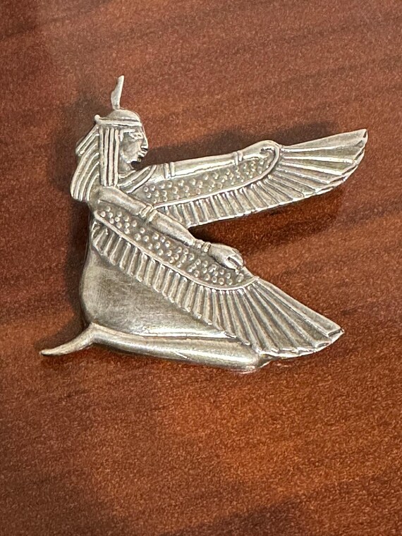 Beautiful  Egyptian Jewelry Silver Winged Isis Pendant View 2