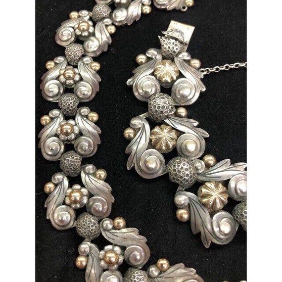 1930s Barcelona Spain Ornate Silver Link Necklace… - image 6