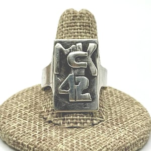 Vintage Sterling Silver 1942 McKinley High School Ring Size 10 Hand Made