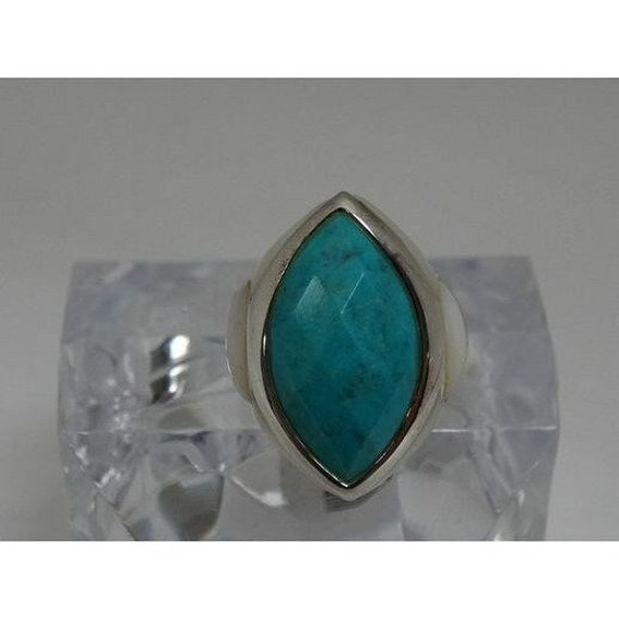 Sterling Silver Turquoise & MOP Sz7 Ladies Ring - image 2