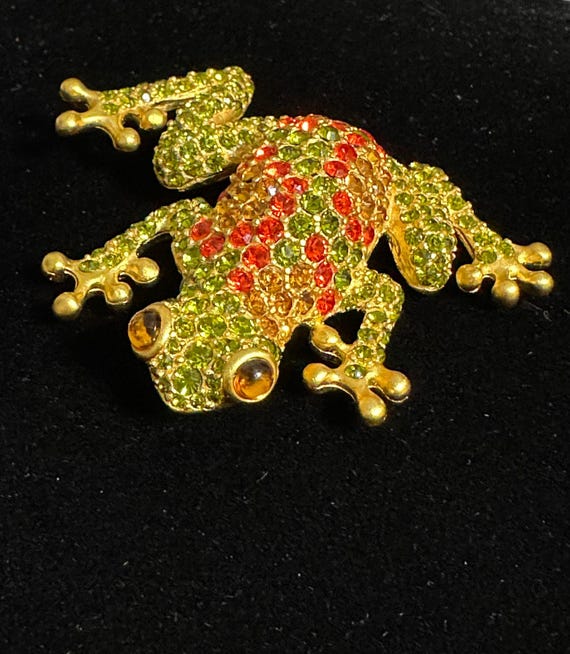 Givenchy Goldtone Multicolor Crystal Rhinestone F… - image 2