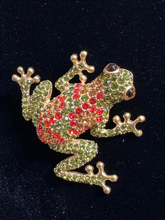 Givenchy Goldtone Multicolor Crystal Rhinestone F… - image 4