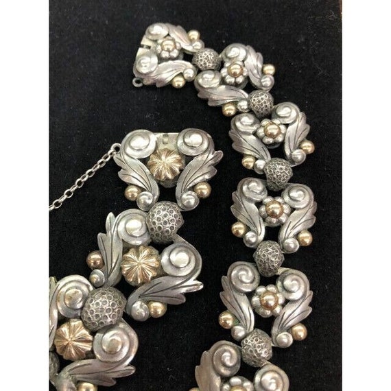 1930s Barcelona Spain Ornate Silver Link Necklace… - image 3