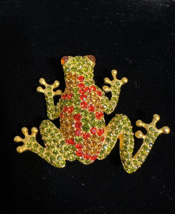 Givenchy Goldtone Multicolor Crystal Rhinestone F… - image 3