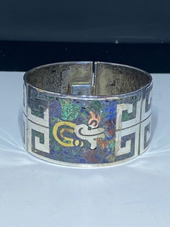 Vintage TERE Taxco Mexico Sterling Silver Inlaid … - image 9