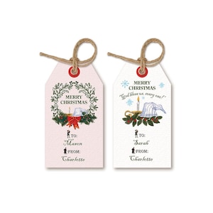 A Christmas Carol Gift Tags Printable | DIY Charles Dickens Christmas Party Favor Tags | Bah Humbug Labels | Scrooge Marley | Editable PDF