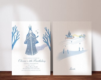 Hans Christian Andersen Snow Queen Invitation Printable | Artisan Editable Invite PDF | Classic Fairytale | Kids Party | Winter Wonderland