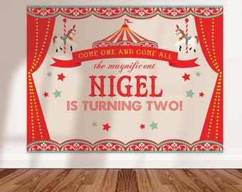 Circus Backdrop Printable | 80x60 inches| Circus Birthday | Personalized Carnival Backdrop | DIY Circus Dessert Table Backdrop | DIGITAL