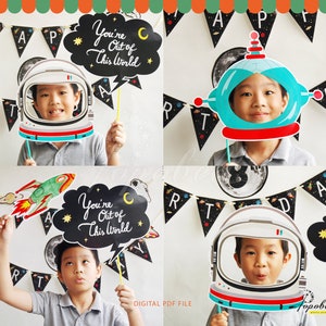 Outer Space Props digital printable. Outer Space Birthday. DIY Space Photobooth Props. Outer Space Party Astronaut Props. Spaceship. DIGITAL