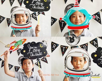 Outer Space Props digital printable. Outer Space Birthday. DIY Space Photobooth Props. Outer Space Party Astronaut Props. Spaceship. DIGITAL
