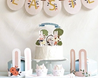 Easter Party Set Printable | Easter Bunny Party Kit | Easter Rabbit DIY Easter Decor | Easter Party Themes Kids Party Unisex Decor | DIGITAL