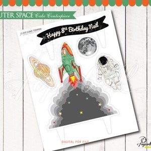 Outer Space Cake Topper Printable. Outer Space Birthday. Outer Space ...