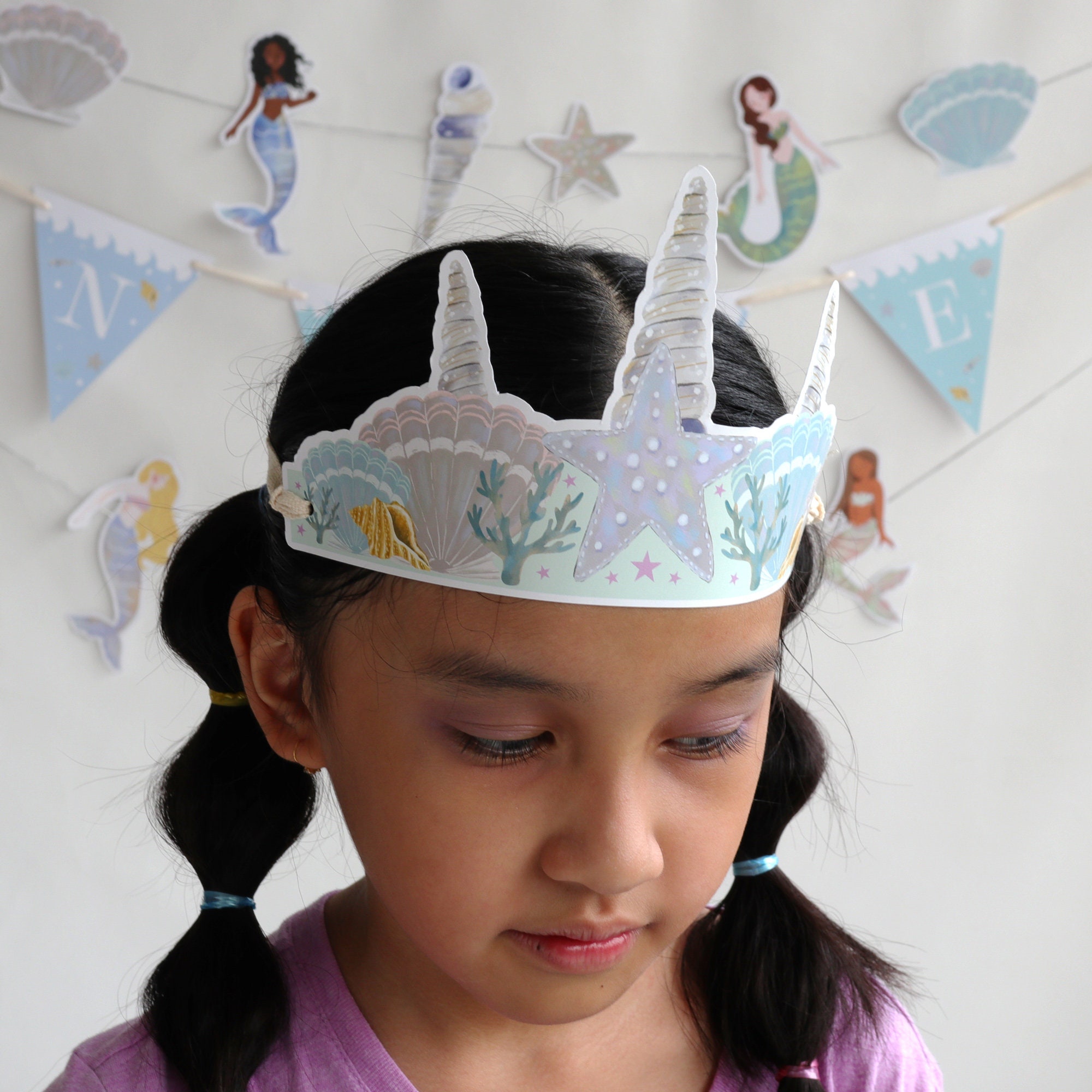 Araluky - Diadema de sirena con corona de sirena, recuerdos de fiesta