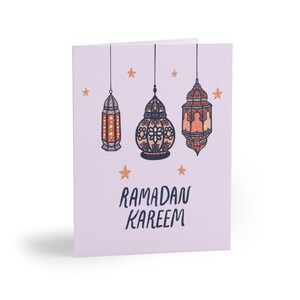 Pacote de cartões de felicitações de lanterna com 8, 16 e 24 peças | Ramadan Kareem | Cartão Eid | Cartão Ramadan | Eid Al Fitr | Saudações muçulmanas islâmicas do Islã