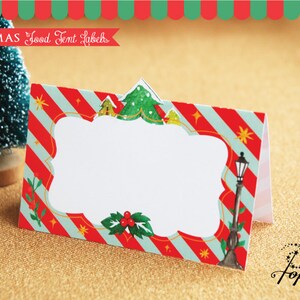 Christmas Food Tent Labels for Christmas Dinner Party. Instant Download Christmas Labels printable. DIY Holiday Dinner Place Card. DIGITAL.