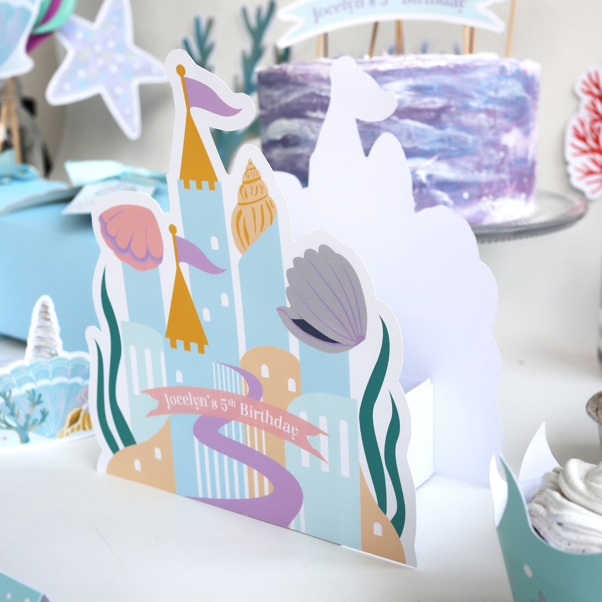 Mermaid Castle Centerpiece Printable. Little Mermaid | Etsy