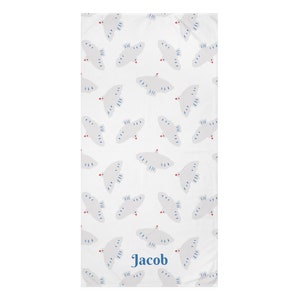 Serviette de plage pour enfants 30 x 60 pouces Serviette oiseau colombe pigeon Serviette de bain en polyester et coton vison Cadeau pour enfants Cadeau de Pâques Serviette personnalisée image 1