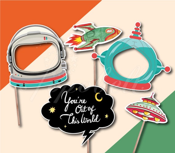 Space themed photo booth props online