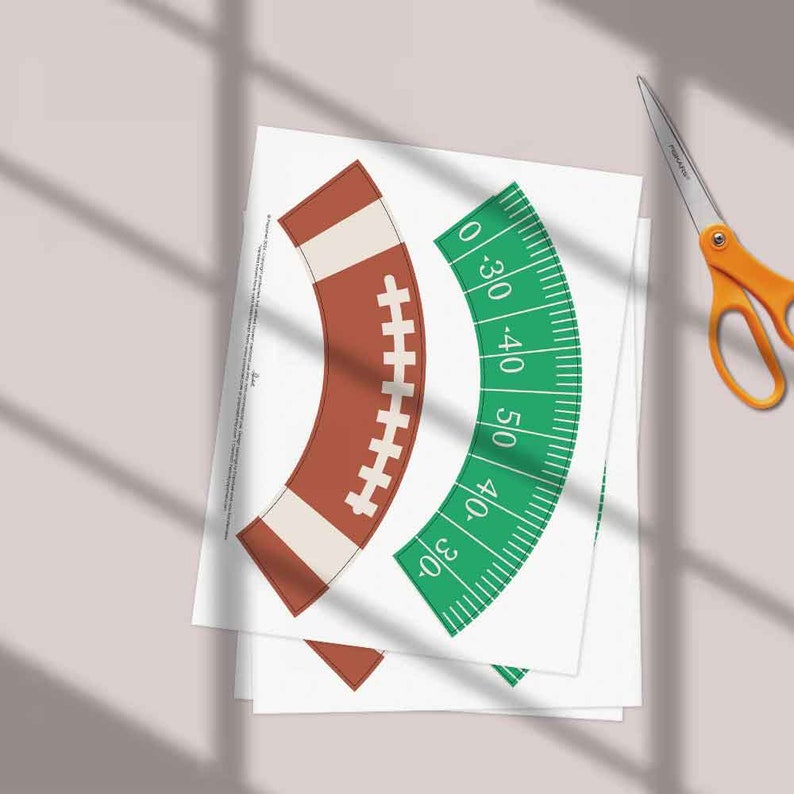 DIY Football Cupcake Kit Printable Football Cupcake Toppers Football Cupcake Wrapper Football Cupcake Liner Concession stand treat 画像 3