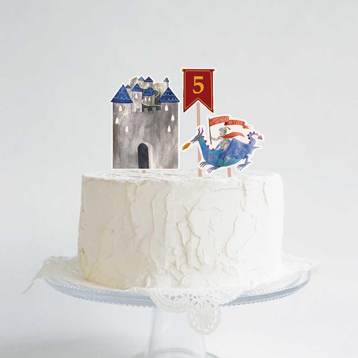Knight Grad Topper Knight and Dragon Cake Topper Printable | DIY Medieval Castle Birthday ...