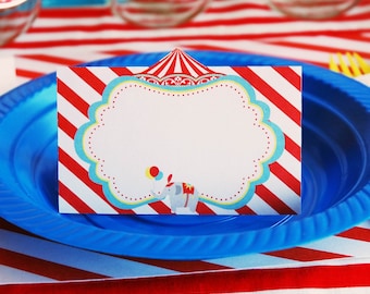 Circus Food Tent Labels Printable | DIY Carnival Birthday Party Decor | Instant Download Circus Party Printables | Editable Text Field | PDF