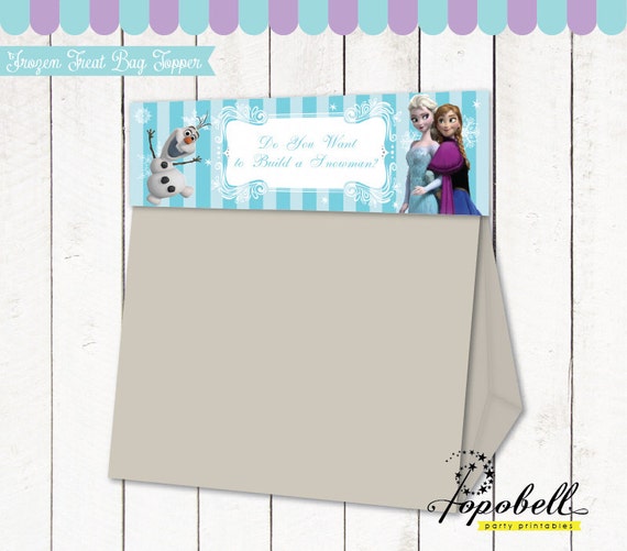 Frozen Treat Bag Topper for Frozen Birthday Party. Instant Download Frozen Favor Tag Printables. DIY Do You Want to Build a snowman Tag. Il_570xn
