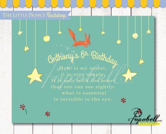 The Little Prince Backdrop for The Little Prince birthday. Le Petit Prince Backdrop Printable for Le Petit Prince Party. 80x60inch. DIGITAL. Il_570xn