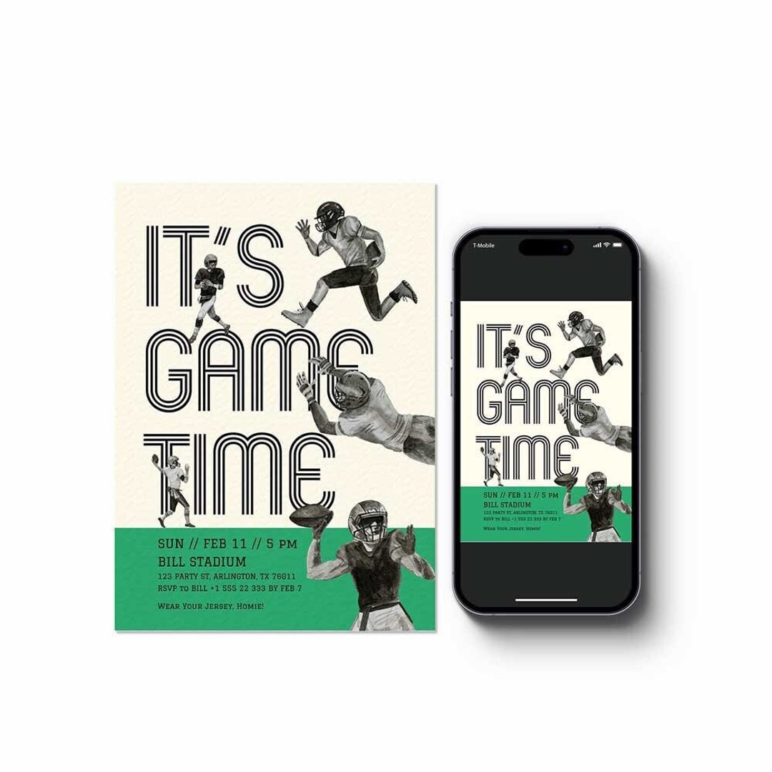 Editable Football Invitation Printable | DIY Football Team Party ...