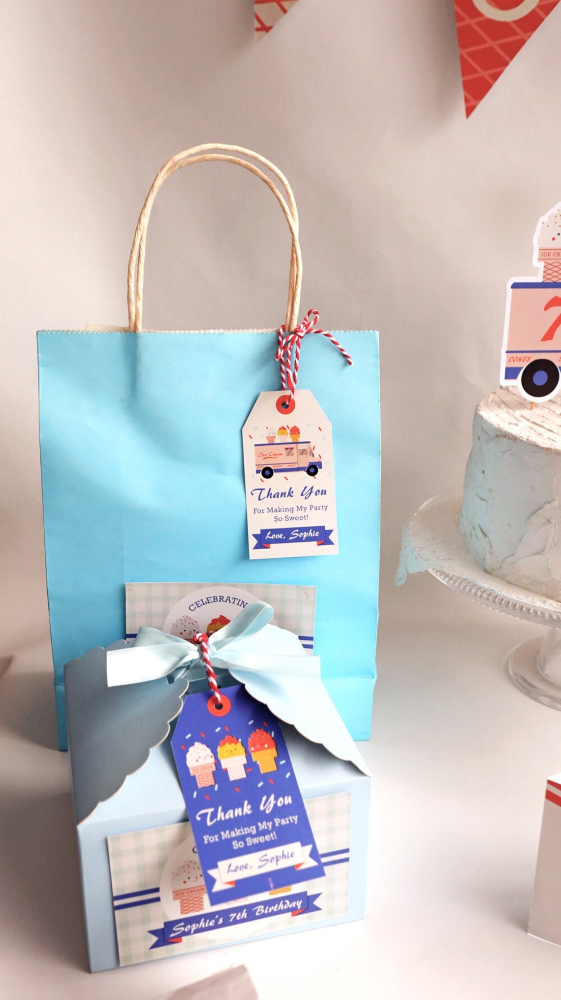 Ice Cream Favor Tags Printable File. Ice Cream Birthday Gift Etsy