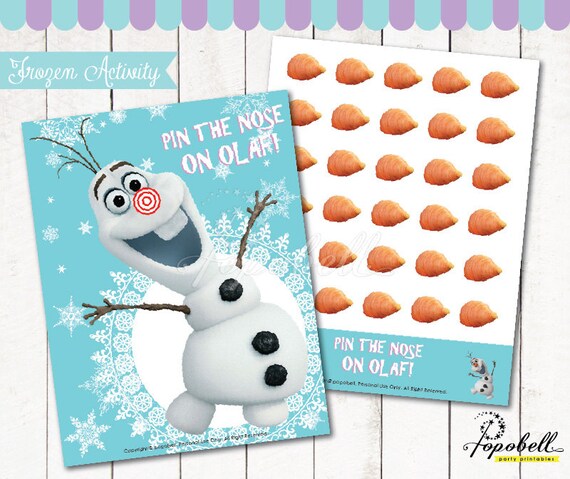 Frozen Pin The Nose on Olaf for Frozen Birthday Party. Instant Download Frozen Kids Activity Printables. Olaf's Frozen Adventure printable. Il_570xn
