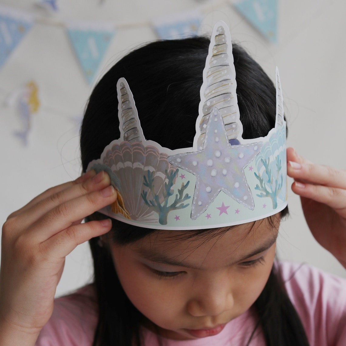 Mermaid Crown Printable Mermaid Birthday Party Tiara Under - Etsy