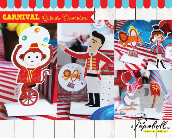 Circus Decoration Printables For Circus Birthday Party 6 Pieces