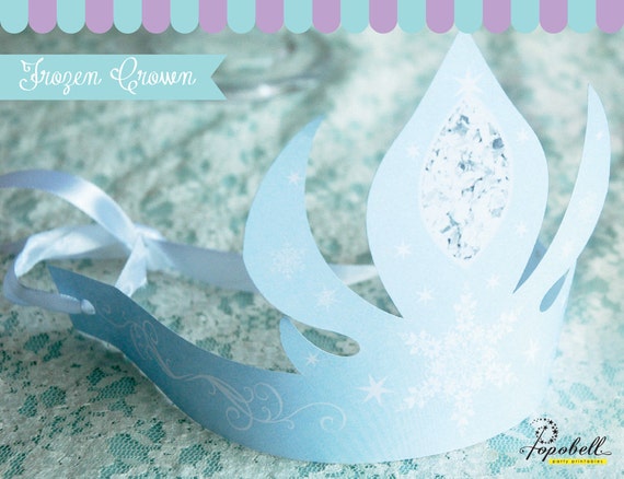 Elsa Crown for Frozen Birthday Party. Instant Download. Pretty Frozen Crown for the birthday girl. Il_570xn