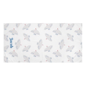 Serviette de plage pour enfants 30 x 60 pouces Serviette oiseau colombe pigeon Serviette de bain en polyester et coton vison Cadeau pour enfants Cadeau de Pâques Serviette personnalisée image 2