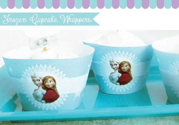 Frozen Cupcake Wrappers for Frozen Birthday Party. Instant Download Frozen Cupcake Liners Printables. DIY Party Printable. Non-Personalized. Il_570xn