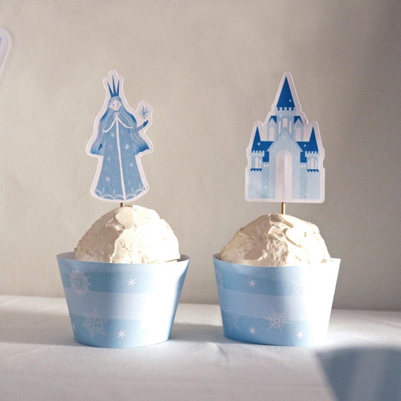Snow Queen Cupcake Kit Printable DIY Fairytale Birthday Party Cupcake