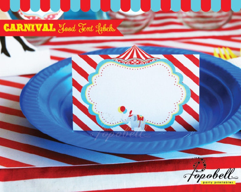 Carnival Food Labels for Carnival Birthday Party. Instant | Etsy
