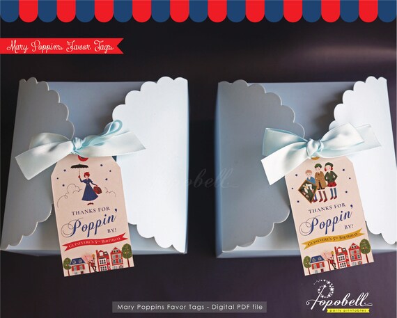 Mary Poppins Favor Tags Printable. Mary Poppins party tags. Mary Poppins Thank You Tags. Mary Poppins Birthday Tags. DIGITAL PDF Il_570xn