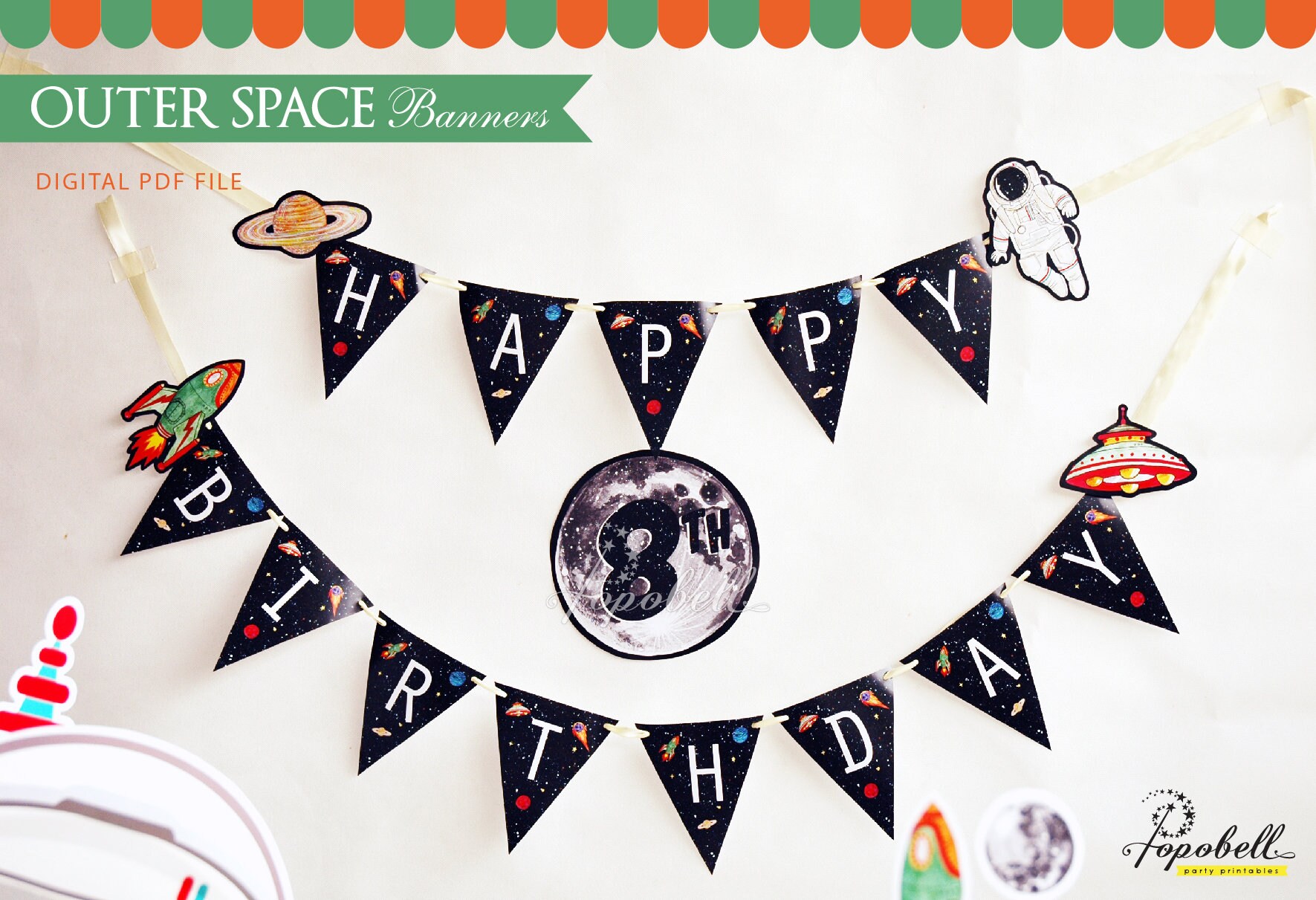 Outer Space Banners Printable. Astronaut birthday. Boy Space | Etsy
