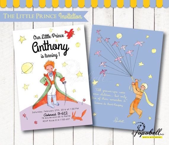 le petit prince baby shower invitations
