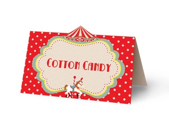 Circus Food Tent Labels Printable | Carnival Birthday Party Decor (PDF)