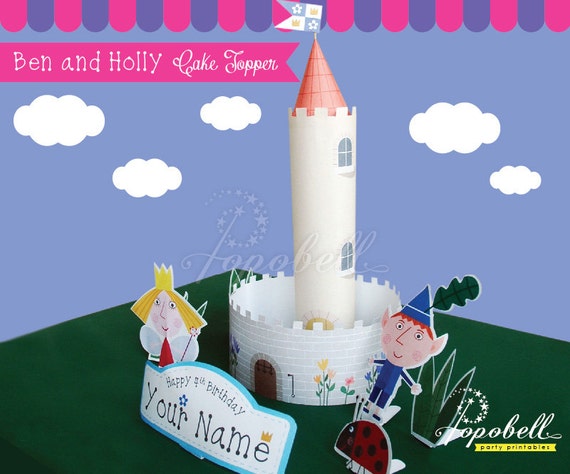 Ben and Holly Cake Topper Printable. Ben and Holly's Little Kingdom Birthday. Personalized DIY Printable Ben & Holly Centerpiece. DIGITAL Il_570xn