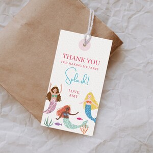 Editable Mermaid Friends Tags Printable • DIY Little Mermaid Thank You ...