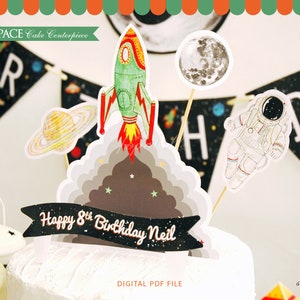 Outer Space Cake Topper Printable. Outer Space Birthday. Outer Space ...