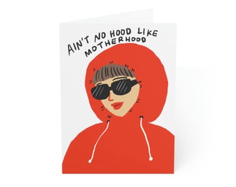 Mother's Day Card | Ain't no hood like motherhood | Mother's Day Quotes | Cool Mom | Illustrated Mother's Day | Modern Mom Greeting Card