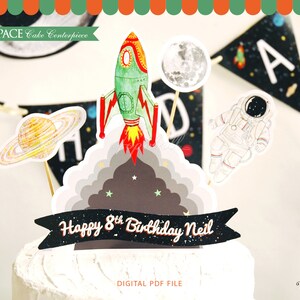 Outer Space Cake Topper Printable. Outer Space Birthday. Outer | Etsy